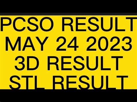 PCSO Results May 24, 2021, Monday .
